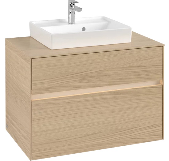 Тумба под раковину Villeroy & Boch Collaro 80х50 см с подсветкой ДСП северный дуб C069B0VJ