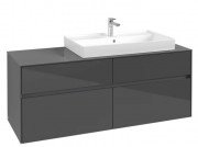 Тумба під раковину Villeroy&Boch Collaro 140х50 см МДФ глянсовий сірий C09000FP