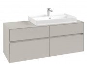 Тумба под раковину Villeroy & Boch Collaro 140х50 см ДСП мягкий серый C09000VK