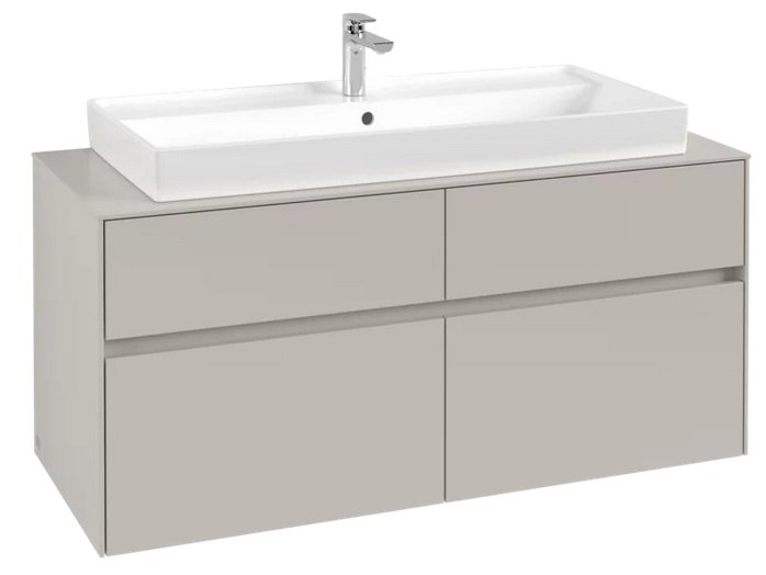 Тумба під раковину Villeroy&Boch Collaro 120х50 см ДСП м'який сірий C09100VK