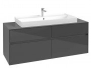 Тумба під раковину Villeroy&Boch Collaro 140х50 см МДФ глянсовий сірий C09200FP