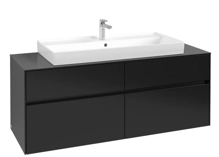 Тумба под раковину Villeroy & Boch Collaro 140х50 см МДФ черный матовый лак C09200PD