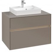 Тумба под раковину Villeroy & Boch Collaro 80х50 см с подсветкой ДСП трюфель серый C069B0VG