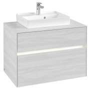 Тумба під раковину Villeroy & Boch Collaro 80х50 см із підсвічуванням ДСП біле дерево C069B0E8