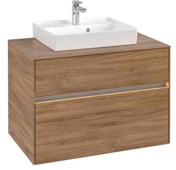 Тумба під раковину Villeroy & Boch Collaro 80х50 см з підсвічуванням дуб канзас C069B0RH
