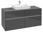 Тумба под раковину Villeroy & Boch Collaro 120х50 см с подсветкой МДФ глянцевый серый C070B0FP