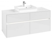 Тумба под раковину Villeroy & Boch Collaro 120х50 см с подсветкой ДСП матовый белый C070B0MS