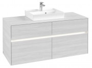 Тумба под раковину Villeroy & Boch Collaro 120х50 см с подсветкой ДСП белое дерево C070B0E8