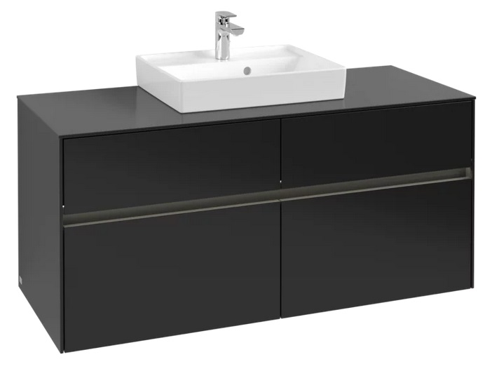 Тумба під раковину Villeroy & Boch Collaro 120х50 см із підсвічуванням МДФ чорний матовий лак C070B0PD