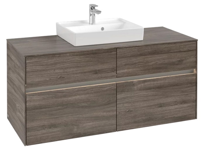 Тумба под раковину Villeroy & Boch Collaro 120х50 см с подсветкой ДСП каменный дуб C070B0RK