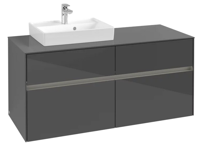 Тумба под раковину Villeroy & Boch Collaro 120х50 см с подсветкой МДФ глянцевый серый C071B0FP