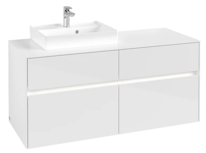 Тумба под раковину Villeroy & Boch Collaro 120х50 см с подсветкой ДСП матовый белый C071B0MS