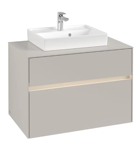 Тумба под раковину Villeroy & Boch Collaro 80х50 см с подсветкой ДСП мягкий серый C069B0VK