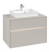 Тумба под раковину Villeroy & Boch Collaro 80х50 см с подсветкой ДСП мягкий серый C069B0VK