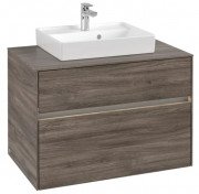 Тумба под раковину Villeroy & Boch Collaro 80х50 см с подсветкой ДСП каменный дуб C069B0RK