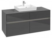 Тумба під раковину Villeroy & Boch Collaro 120х50 см із підсвічуванням МДФ глянсовий сірий C070B0FP