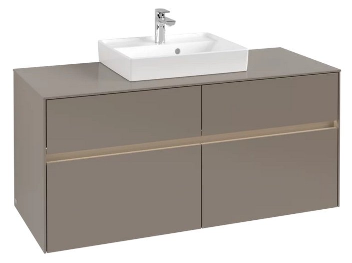 Тумба під раковину Villeroy & Boch Collaro 120х50 см із підсвічуванням ДСП трюфель сірий C070B0VG