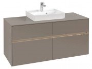 Тумба под раковину Villeroy & Boch Collaro 120х50 см с подсветкой ДСП трюфель серый C070B0VG