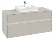 Тумба под раковину Villeroy & Boch Collaro 120х50 см с подсветкой ДСП мягкий серый C070B0VK