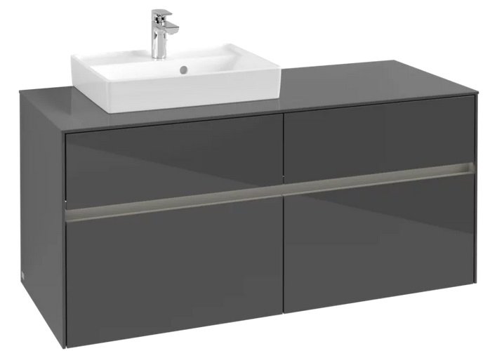 Тумба під раковину Villeroy & Boch Collaro 120х50 см із підсвічуванням МДФ глянсовий сірий C071B0FP