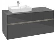 Тумба під раковину Villeroy & Boch Collaro 120х50 см із підсвічуванням МДФ глянсовий сірий C071B0FP