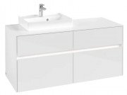 Тумба под раковину Villeroy & Boch Collaro 120х50 см с подсветкой ДСП матовый белый C071B0MS