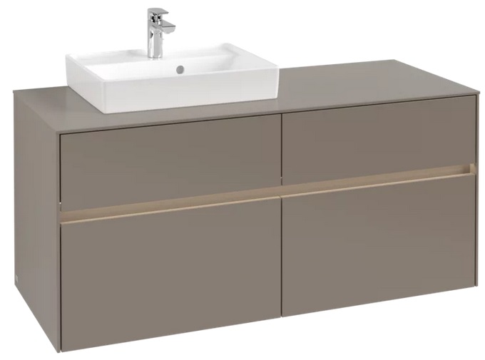 Тумба под раковину Villeroy & Boch Collaro 120х50 см с подсветкой ДСП трюфель серый C071B0VG
