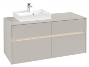 Тумба под раковину Villeroy & Boch Collaro 120х50 см с подсветкой ДСП мягкий серый C071B0VK