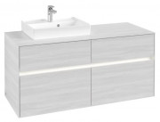 Тумба под раковину Villeroy & Boch Collaro 120х50 см с подсветкой ДСП белое дерево C071B0E8