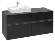 Тумба під раковину Villeroy & Boch Collaro 120х50 см із підсвічуванням МДФ чорний матовий лак C071B0PD