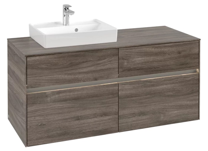 Тумба под раковину Villeroy & Boch Collaro 120х50 см с подсветкой ДСП каменный дуб C071B0RK