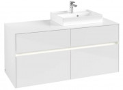 Тумба під раковину Villeroy & Boch Collaro 120х50 см із підсвічуванням МДФ глянсовий білий C072B0DH