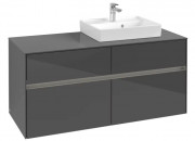 Тумба под раковину Villeroy & Boch Collaro 120х50 см с подсветкой МДФ глянцевый серый C072B0FP