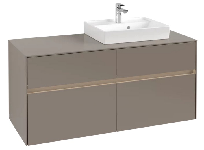 Тумба под раковину Villeroy & Boch Collaro 120х50 см с подсветкой ДСП трюфель серый C072B0VG