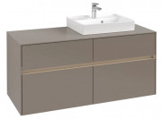 Тумба под раковину Villeroy & Boch Collaro 120х50 см с подсветкой ДСП трюфель серый C072B0VG