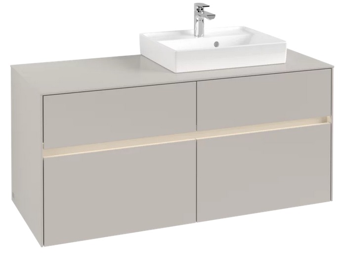 Тумба под раковину Villeroy & Boch Collaro 120х50 см с подсветкой ДСП мягкий серый C072B0VK