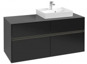Тумба під раковину Villeroy & Boch Collaro 120х50 см із підсвічуванням МДФ чорний матовий лак C072B0PD