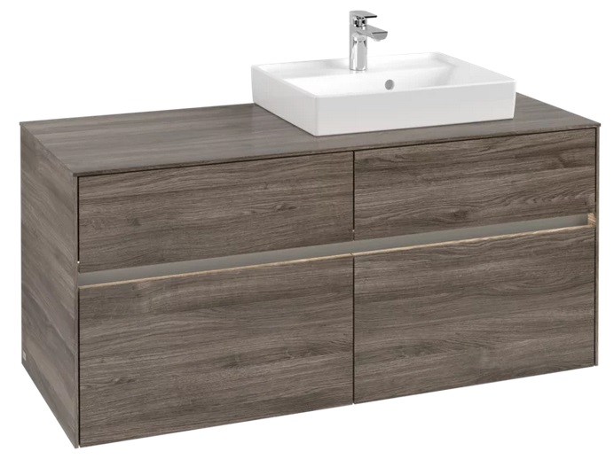 Тумба под раковину Villeroy & Boch Collaro 120х50 см с подсветкой ДСП каменный дуб C072B0RK