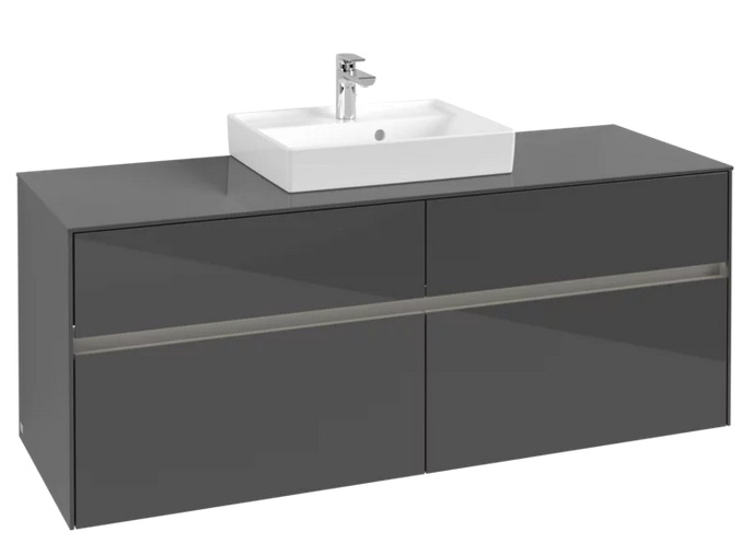 Тумба под раковину Villeroy & Boch Collaro 140х50 см с подсветкой МДФ глянцевый серый C073B0FP