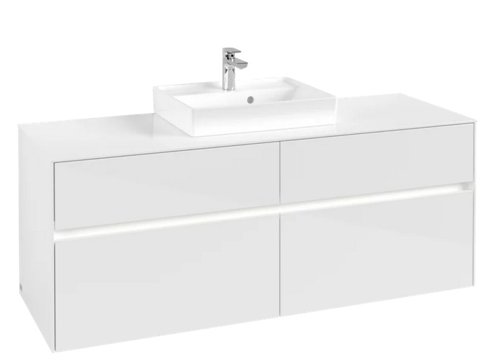 Тумба под раковину Villeroy & Boch Collaro 140х50 см с подсветкой ДСП матовый белый C073B0MS