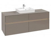 Тумба под раковину Villeroy & Boch Collaro 140х50 см с подсветкой ДСП трюфель серый C073B0VG