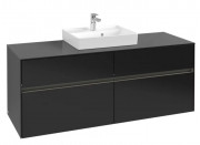 Тумба під раковину Villeroy & Boch Collaro 140х50 см із підсвічуванням МДФ чорний матовий лак C073B0PD