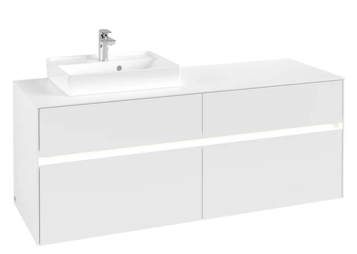 Тумба под раковину Villeroy & Boch Collaro 140х50 см с подсветкой ДСП матовый белый C074B0MS