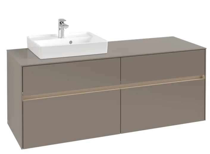 Тумба под раковину Villeroy & Boch Collaro 140х50 см с подсветкой ДСП трюфель серый C074B0VG