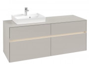 Тумба под раковину Villeroy & Boch Collaro 140х50 см с подсветкой ДСП мягкий серый C074B0VK