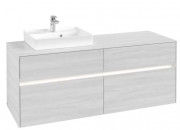 Тумба под раковину Villeroy & Boch Collaro 140х50 см с подсветкой ДСП белое дерево C074B0E8