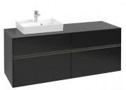Тумба під раковину Villeroy & Boch Collaro 140х50 см із підсвічуванням МДФ чорний матовий лак C074B0PD