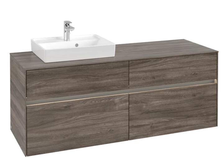 Тумба під раковину Villeroy & Boch Collaro 140х50 см із підсвічуванням ДСП кам'яний дуб C074B0RK