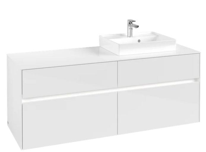 Тумба под раковину Villeroy & Boch Collaro 140х50 см с подсветкой ДСП матовый белый C075B0MS