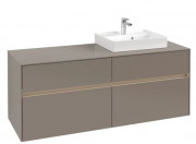 Тумба под раковину Villeroy & Boch Collaro 140х50 см с подсветкой ДСП трюфель серый C075B0VG